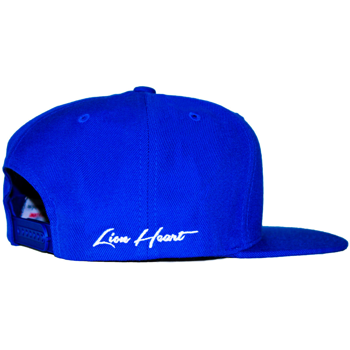 Side View - LHU Heritage Logo Snapback in Royal 