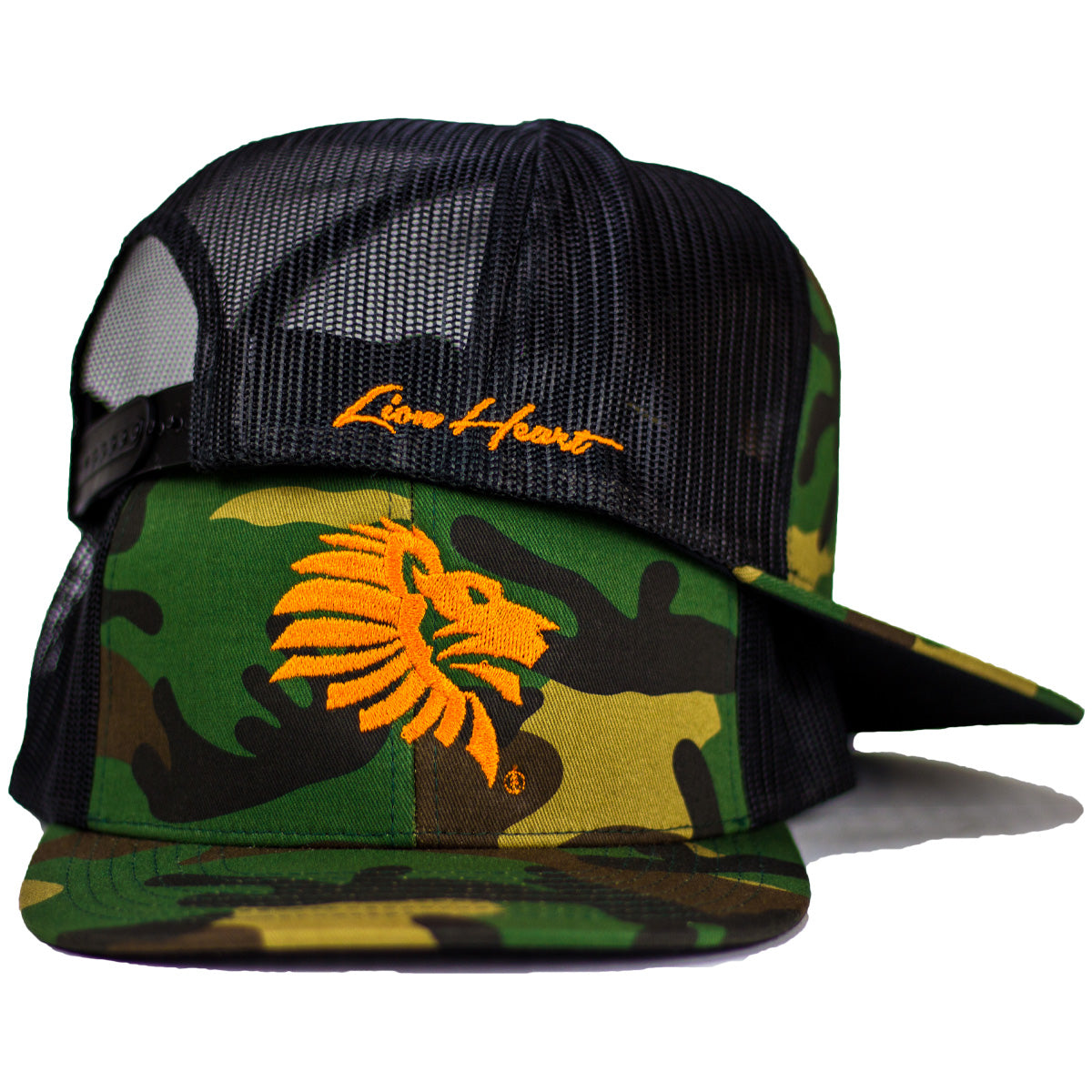 Alternate View of Two LHU Legacy Mesh Camo Blaze Snapbacks