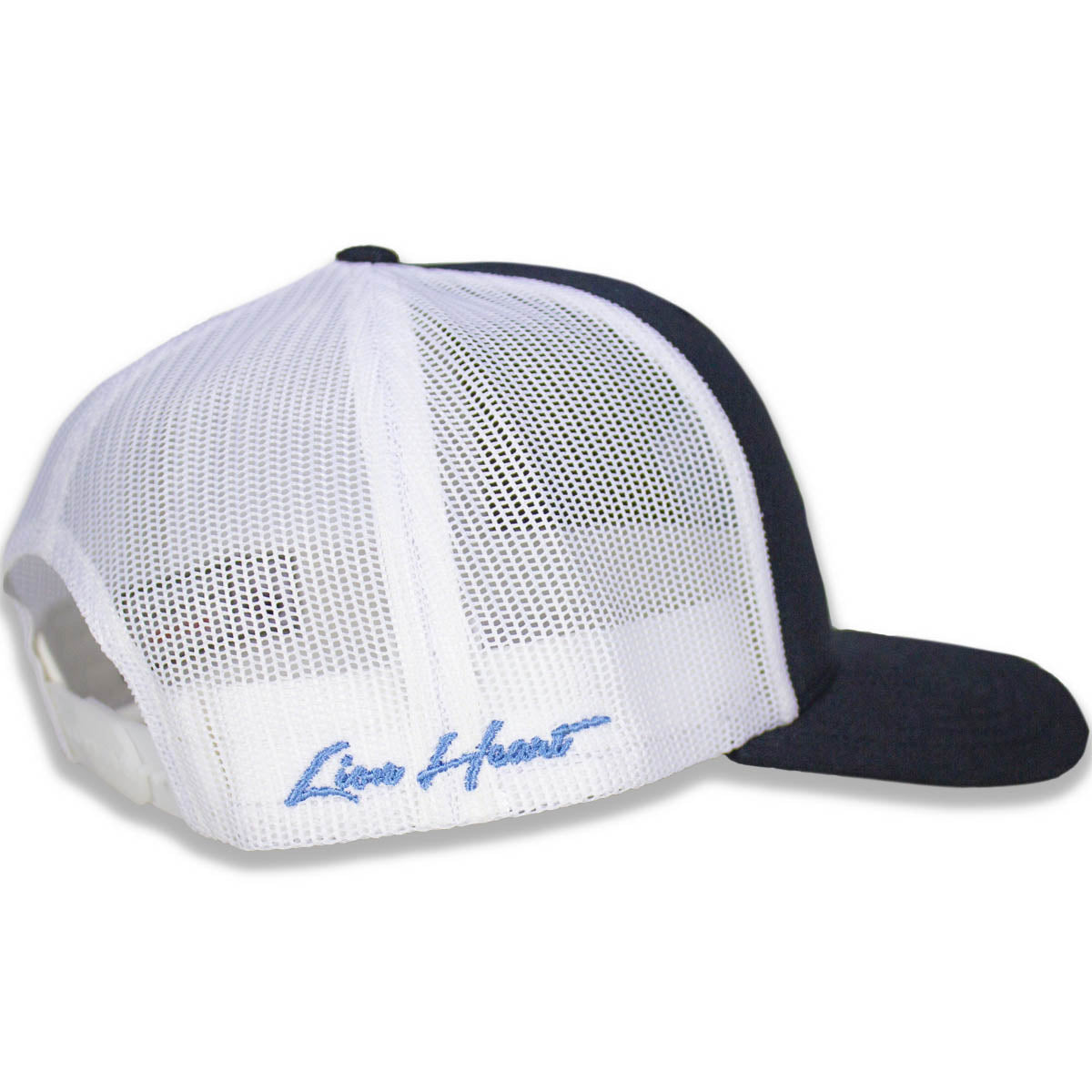 Legacy Logo Mesh Curved Brim Snapback "Navy & Columbia"