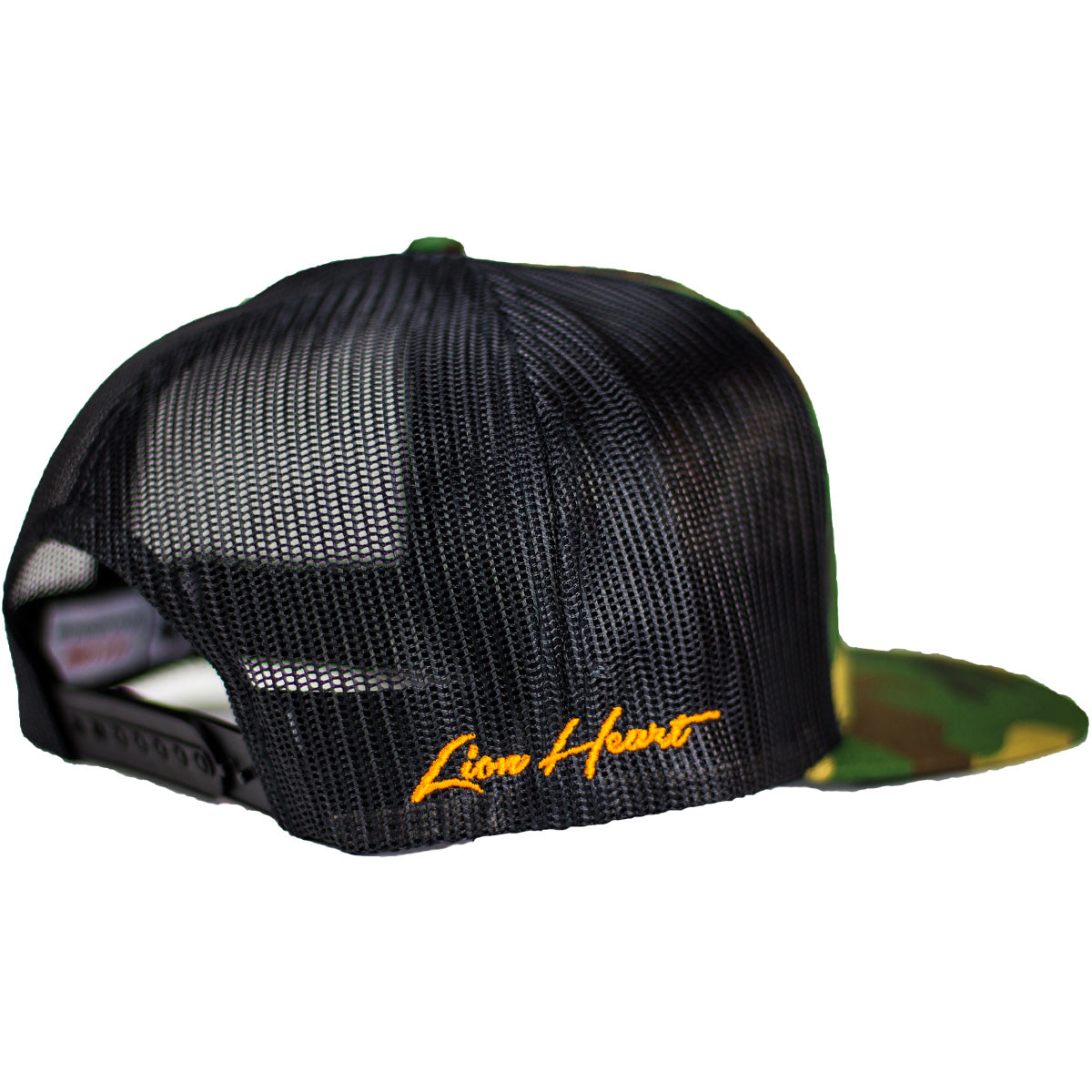 Right Side View - LHU Legacy Mesh Logo Camo Blaze Snapback