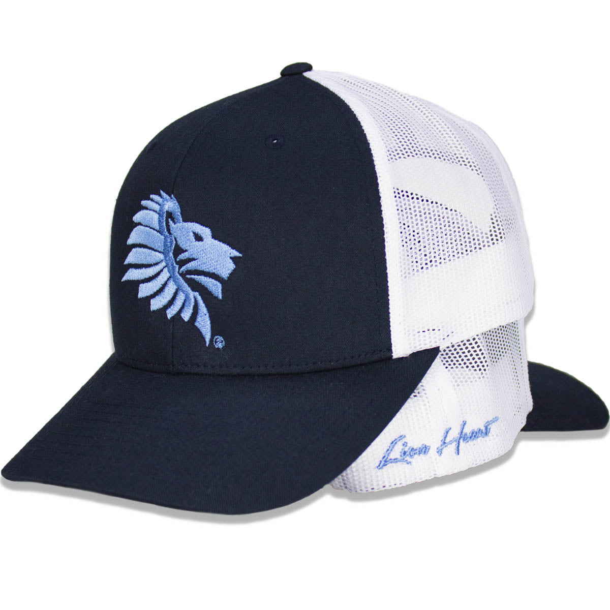 Legacy Logo Mesh Curved Brim Snapback "Navy & Columbia"
